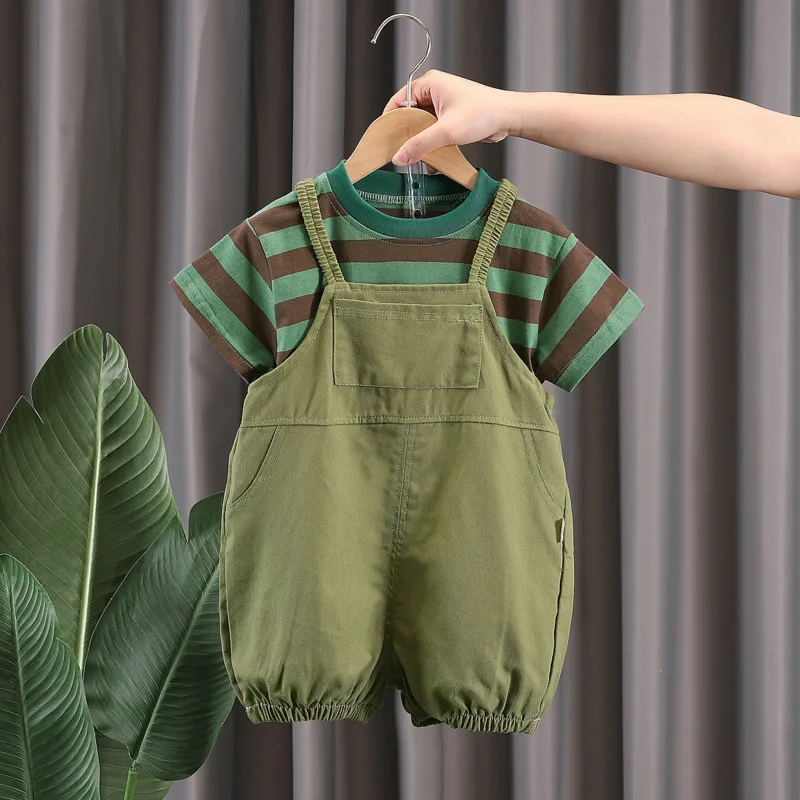 New Summer Baby Boys Clothes Suit Children Casual Striped T-Shirt Shorts 2Pcs/Set Infant Outfits Toddler Costume Kids Tracksuits