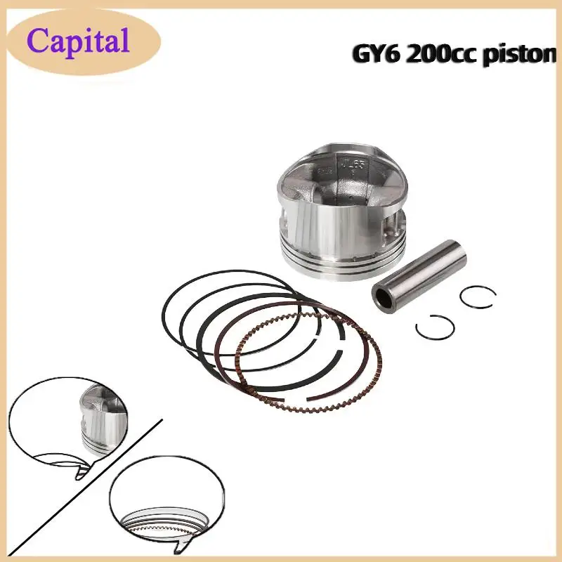 

62.5mm Piston and Ring Set for GY6-200 – Compatible with 4-Stroke Air-Cooled Scooter