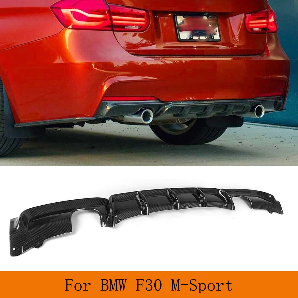 

On Sale For F30 M-Tech Carbon Firber / FRP Rear Bumper Lip Diffuser Spoiler For BMW F30 M Sport 12-17 dual exhaust one outlet