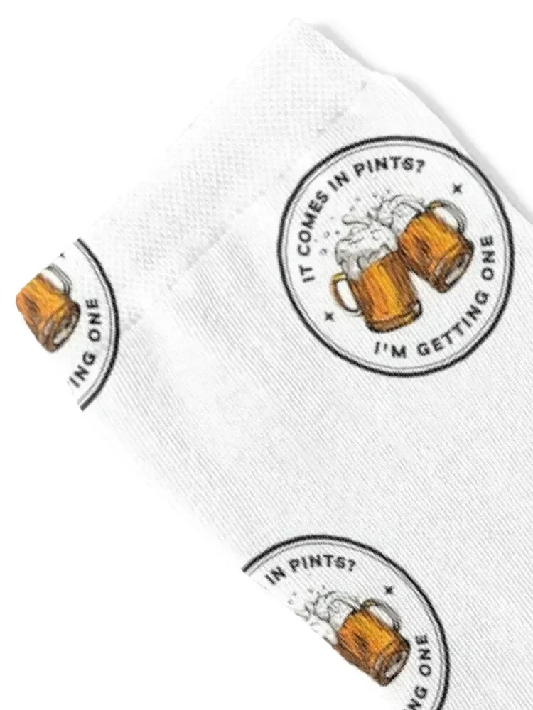 It Comes In Pints - I'm Getting One - White - Fantasy Funny Beer Socks man halloween Stockings man golf Men Socks Women's