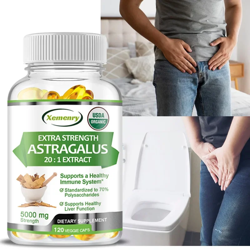 

Natural Astragalus Root Capsules - Supports Prostate and Urinary Tract Health, Increase Urine Production and Excretion