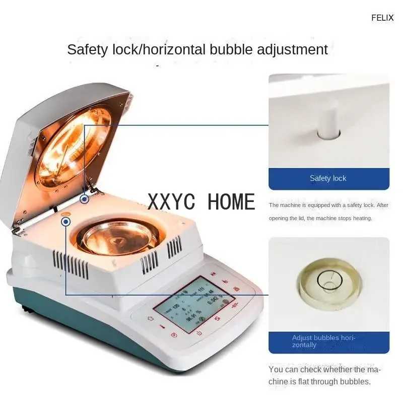 Rapid analyzer 50g/0.005 100g/0.005 Automatic Halogen Heating Moisture Meter Analyzer Tester Tea, grain, feed, corn, plastic