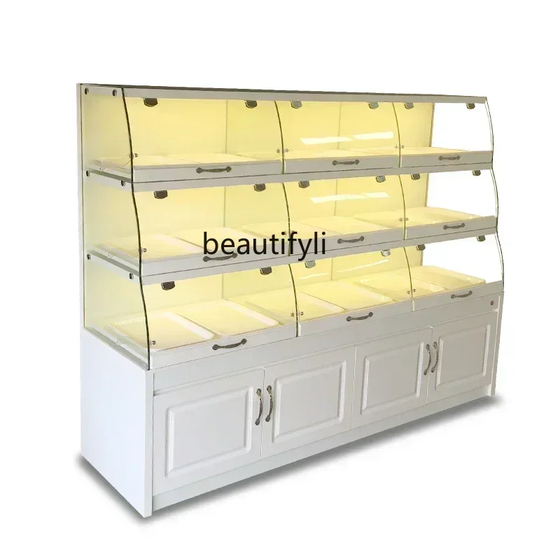 

Customized Bread Display Cabinets Glass Side Cabinet Commercial Island Cabinet Cake Shop Showcase