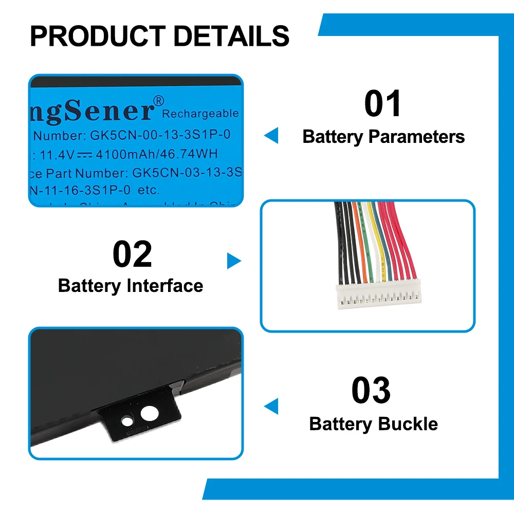 KingSener GK5CN-00-13-3S1P-0 Battery For MECHREVO X8Ti Z2 MACHENIKE T90 Plus T90-T3p F117-B F117-B6 GK5CN GK5CN4Z GK7CN6Z