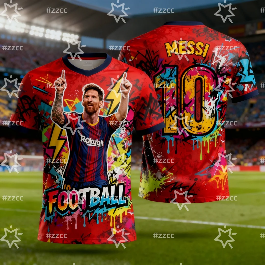 

Тренировочный костюм Messi для соревнований, футбольная майка, осенняя спортивная мужская футболка Dry Quick, детская одежда, футболка Y2k Woman