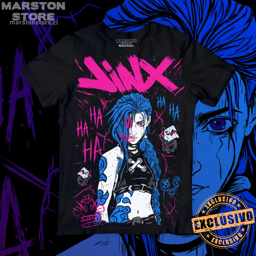 Jinx Arcane T-Shirt Japanese Anime Cartoon Gift T-Shirt All Size 87