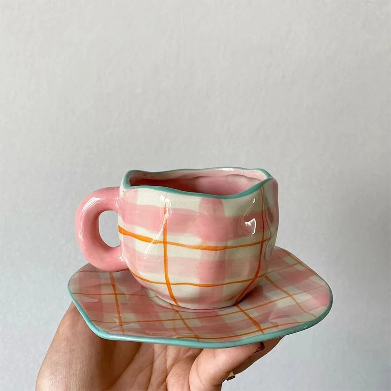 

Reusable Travel Porcelain Cups Saucers China Drink Aesthetic Fancy Cute Cups Saucers High Tea Tazas Para El Cafe Drinkware