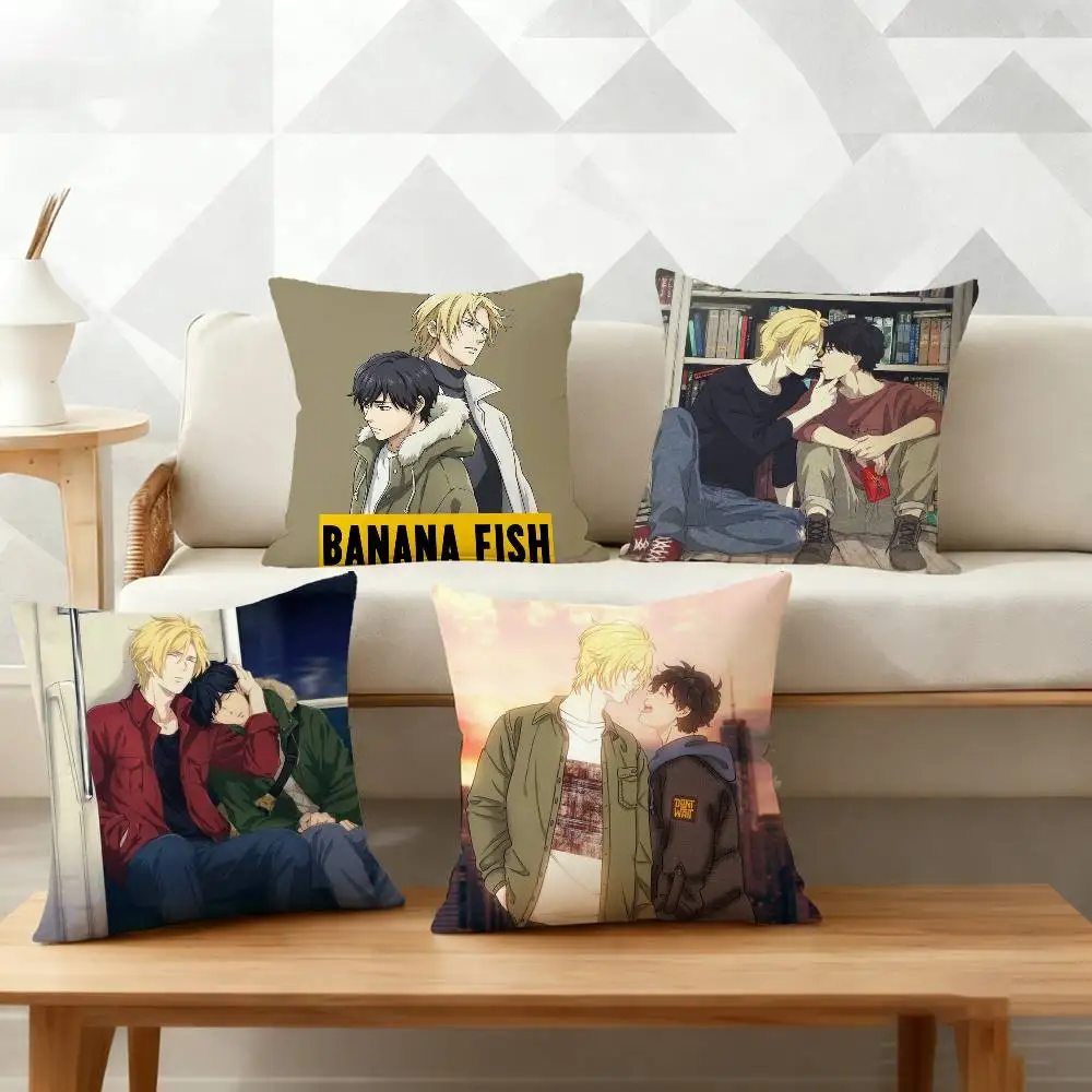 

B-Banana Coin Fish Pillow Case Cushion Cover Throw Pillow Case For Car Sofa