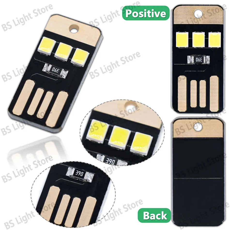 10 Stück USB-LED-Schlüsselanhänger-Chip, DC5V, starke Taschenlampe, Mini-Ultraflach-Camping-Nachtzeltlampe, tragbares Zubehör – Detail 5
