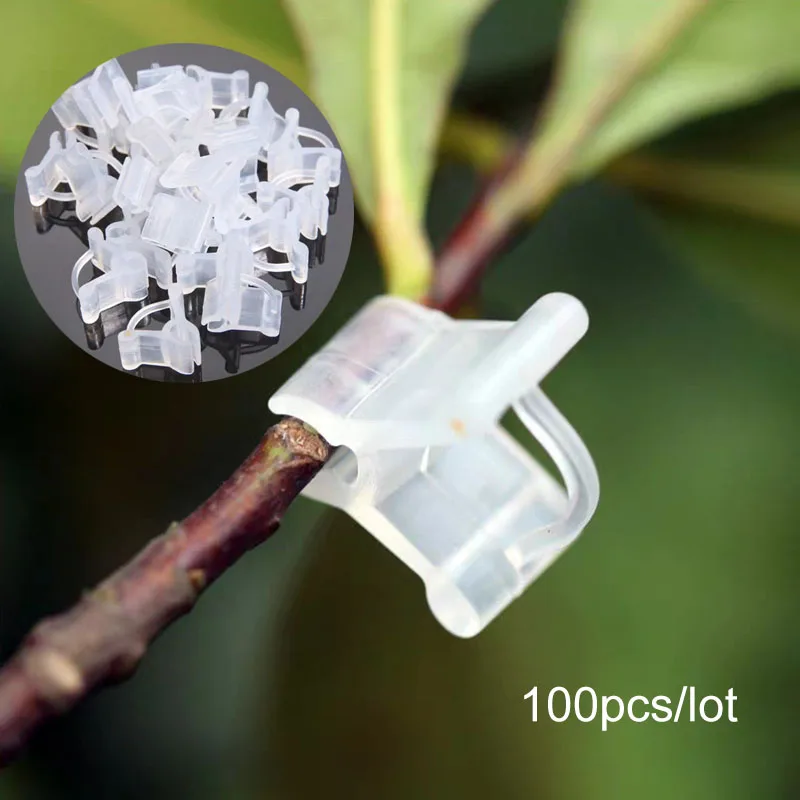 

100pcs/set Garden Grafting Clips Vegetable Flower Plants Grafting Clips Gardening Ornaments Tools Transparent Plastic D3