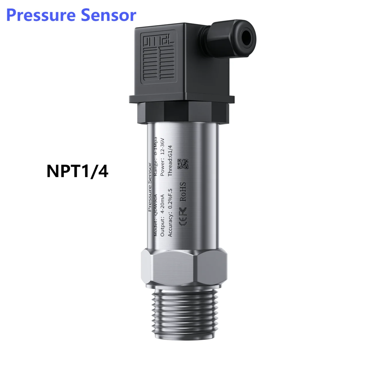 

NPT1/4 pressure sensor transmitter 0-0.1bar 0.2bar 0.3bar 5bar 10bar 100bar pressure sensor 4-20mA 0-3.3V 0-10V pressure gauge