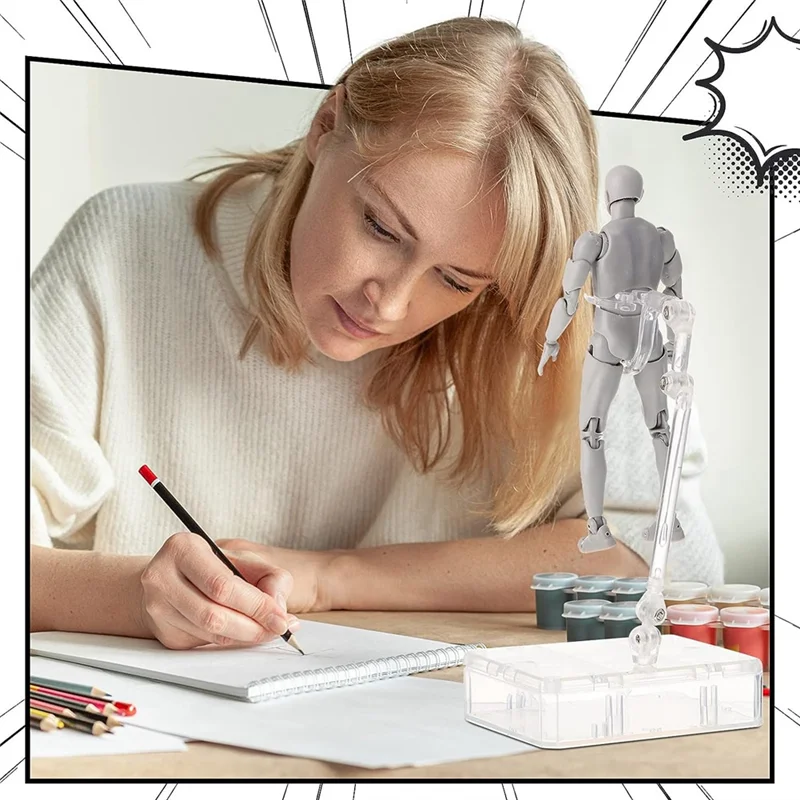 

AC52-4 Sets Drawing Action Figures Body Artists PVC Figure Model Drawing Models Drawing Mannequin Figure