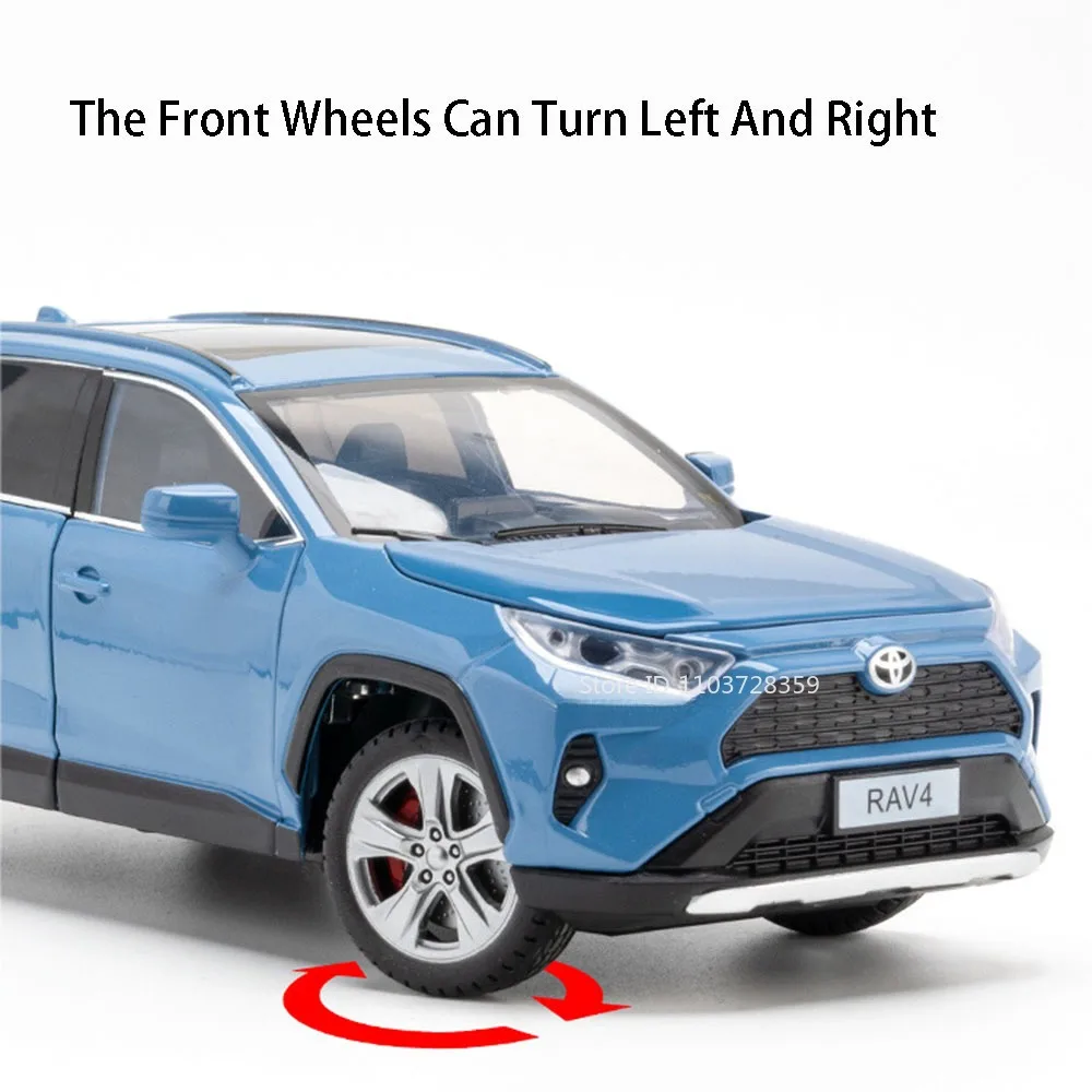 مقياس 1:24 RAV4 سيينا لعبة نموذج سيارات سبيكة دييكاست أبواب ضوء الصوت مفتوحة التراجع امتصاص الصدمات مهرجان هدايا للأولاد