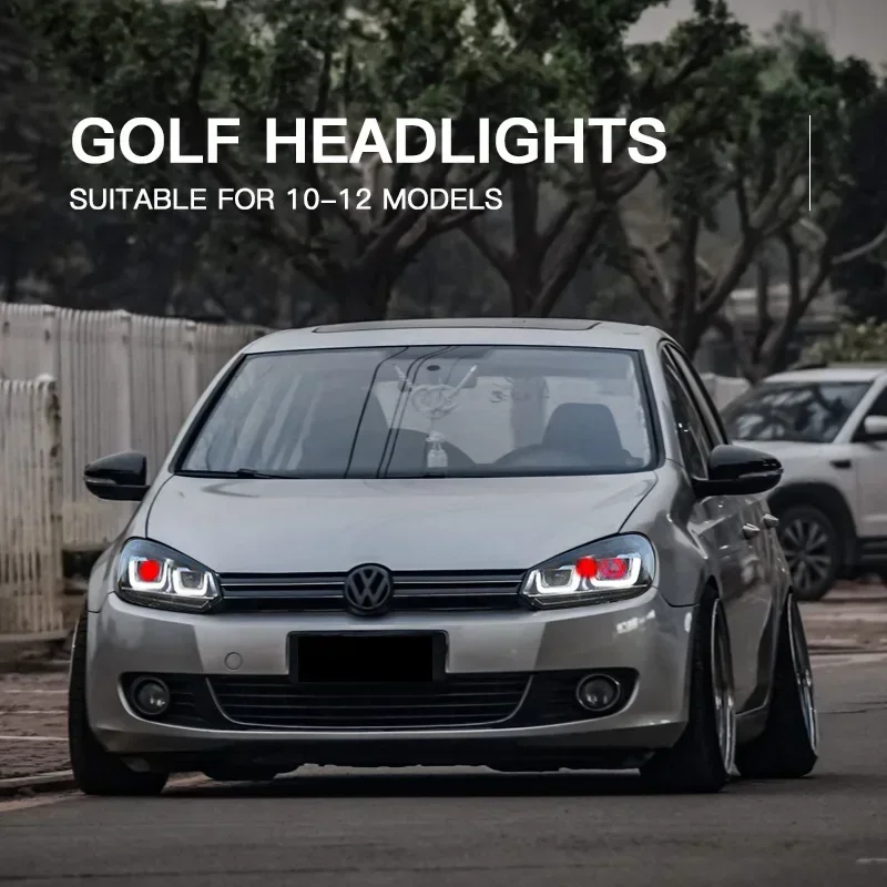 

Car LED Headlight Light Assemblies For Volkswagen Golf 6 Mk6 2008-2013 Auto Fog DRL Brake Turn Signal Lamp Plug and Play