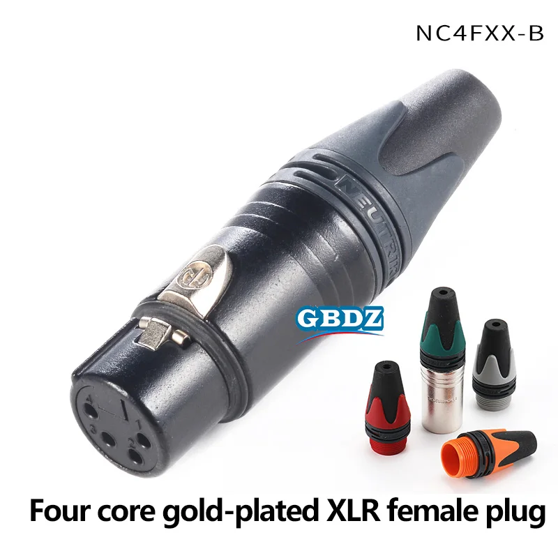 XLR 4-pin Male And Female Connectors NC4MXX With Color Ring And Tail Sleeve For Encoding And Identifying XLR Balanced Connector