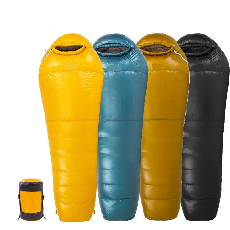 Lightweight 10D90 Goose Down Sleeping Bag, Adult Outdoor Camping Cold proof and Waterproof Duck Down Down Sleeping Bag