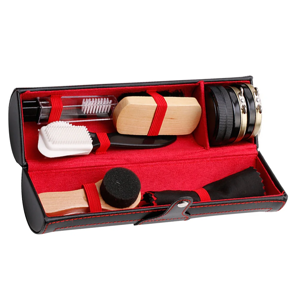 1Set Shoe Care Kit Premium Cleaning Brush and Cream Durable Long Term Use Creative Design Portable for Shoes Boots