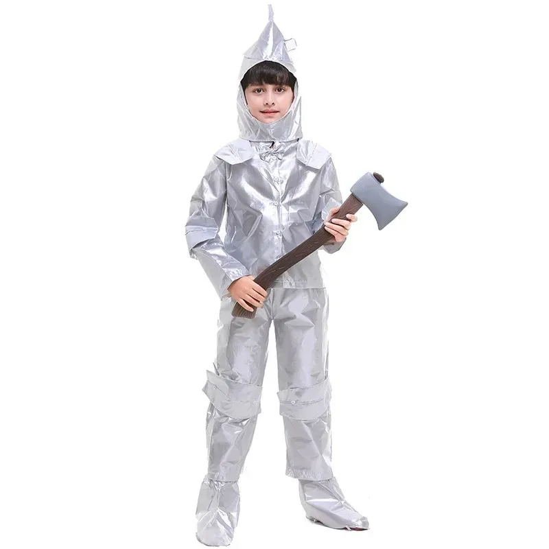 

Children's Tin Woodman Costume Silver Full Set for Halloween Book Week and Themed Events