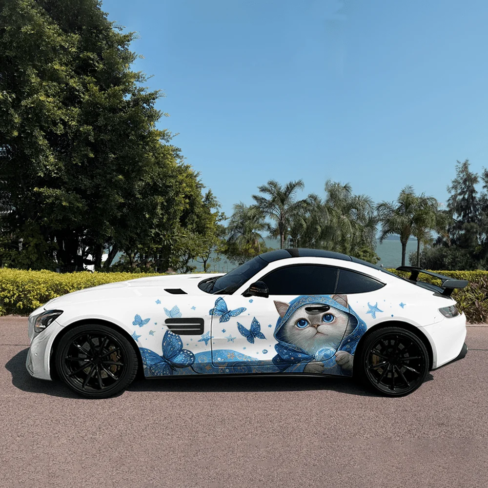 

Волшебные волшебные кошки, боковая наклейка на автомобиль, водонепроницаемая ПВХ-наклейка, устойчивая к царапинам, защита автомобиля, автоаксессуары в подарок