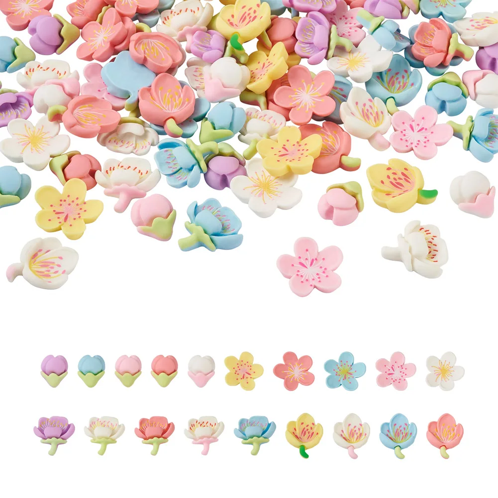 

Kissitty 95Pcs Mixed Shape Flower Shape Opaque Resin Cabochons DIY Handmade Cute Jewelry Making Decor Accessories