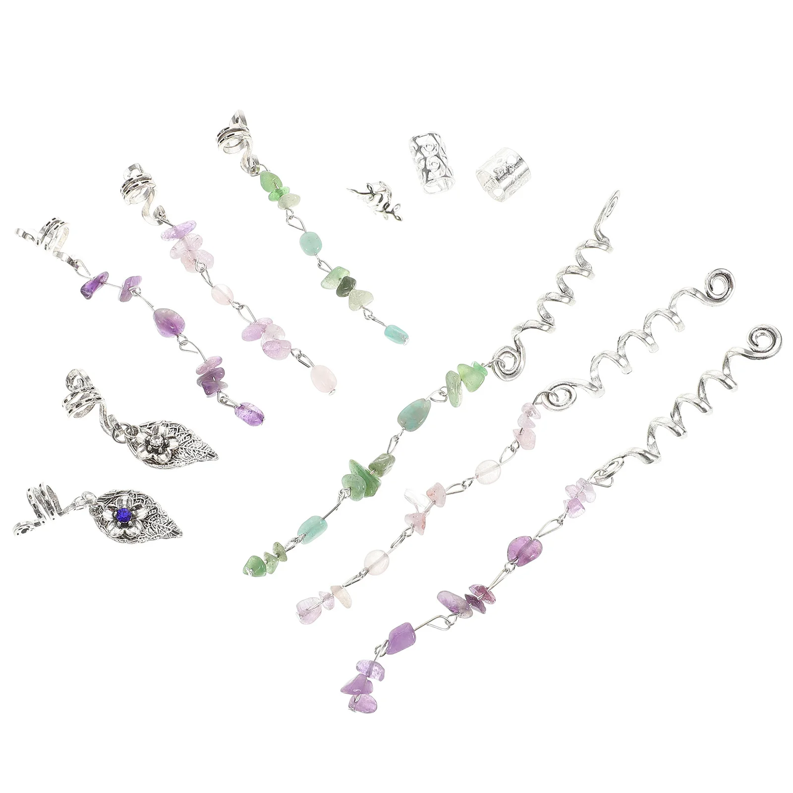 

1 set Dirty Braid Spring Charms Metal Stone Hair Jewelry For Braids Handcrafted Dreadlock Accessories Braiding Pendants Hair