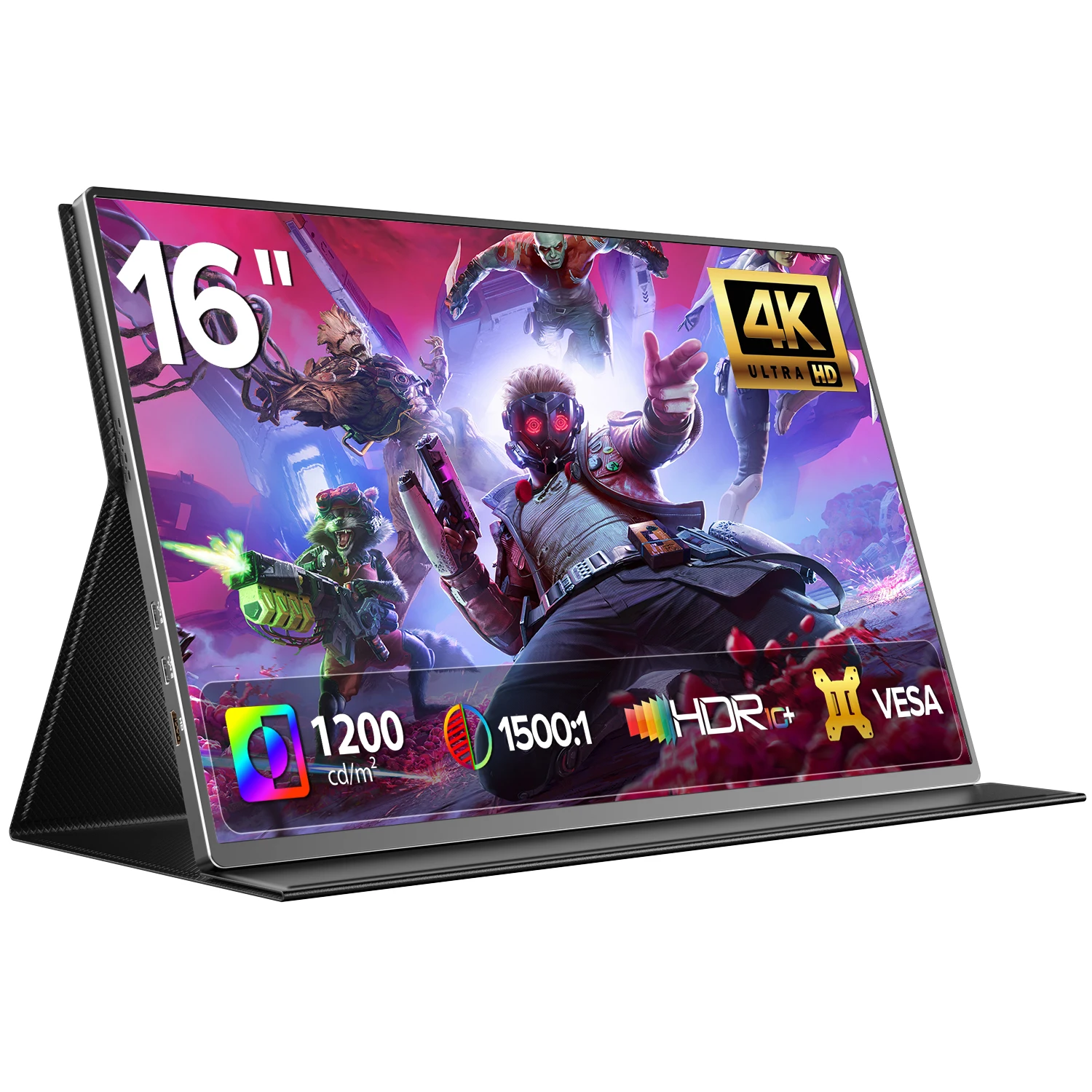 

16 "4K Портативный монитор 3840x2400P 100%sRGB 1500:1 1200 нит IPS-экран для ноутбука, настольного компьютера, Macbook, телефона, планшета, PS5/4 Xbox Switch
