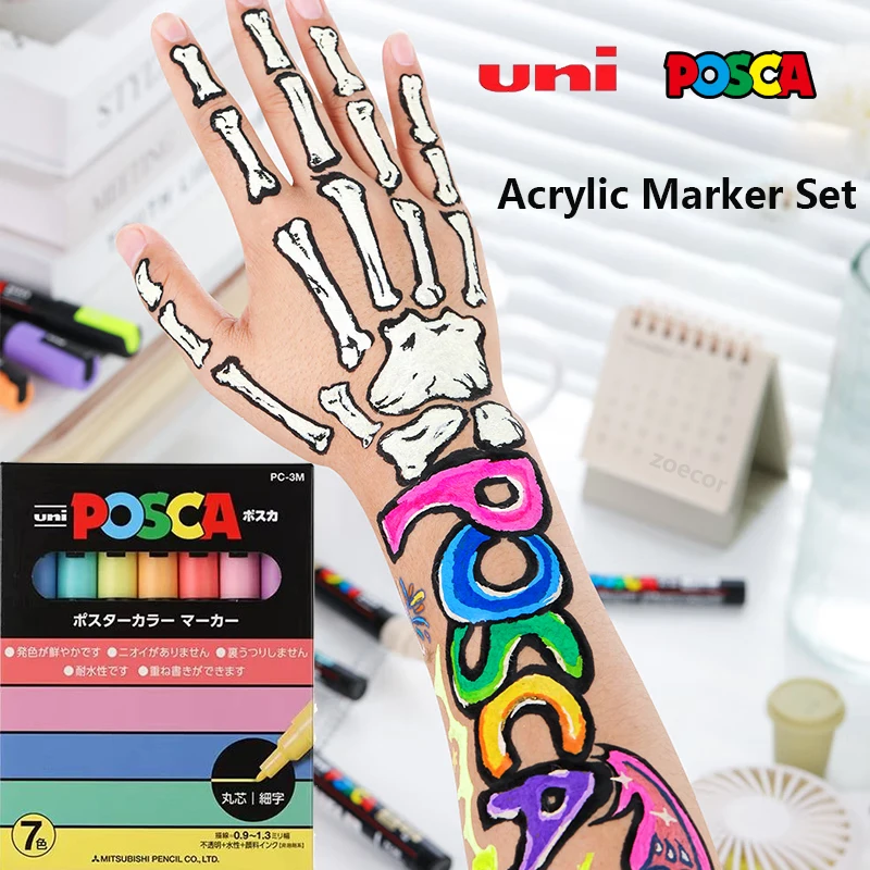 

Uni Posca Color Markers 6/7pcs Set Premium Permanent Water Based Non Toxic Paint Pen Nicety Japanese Stationery feutre acrylique