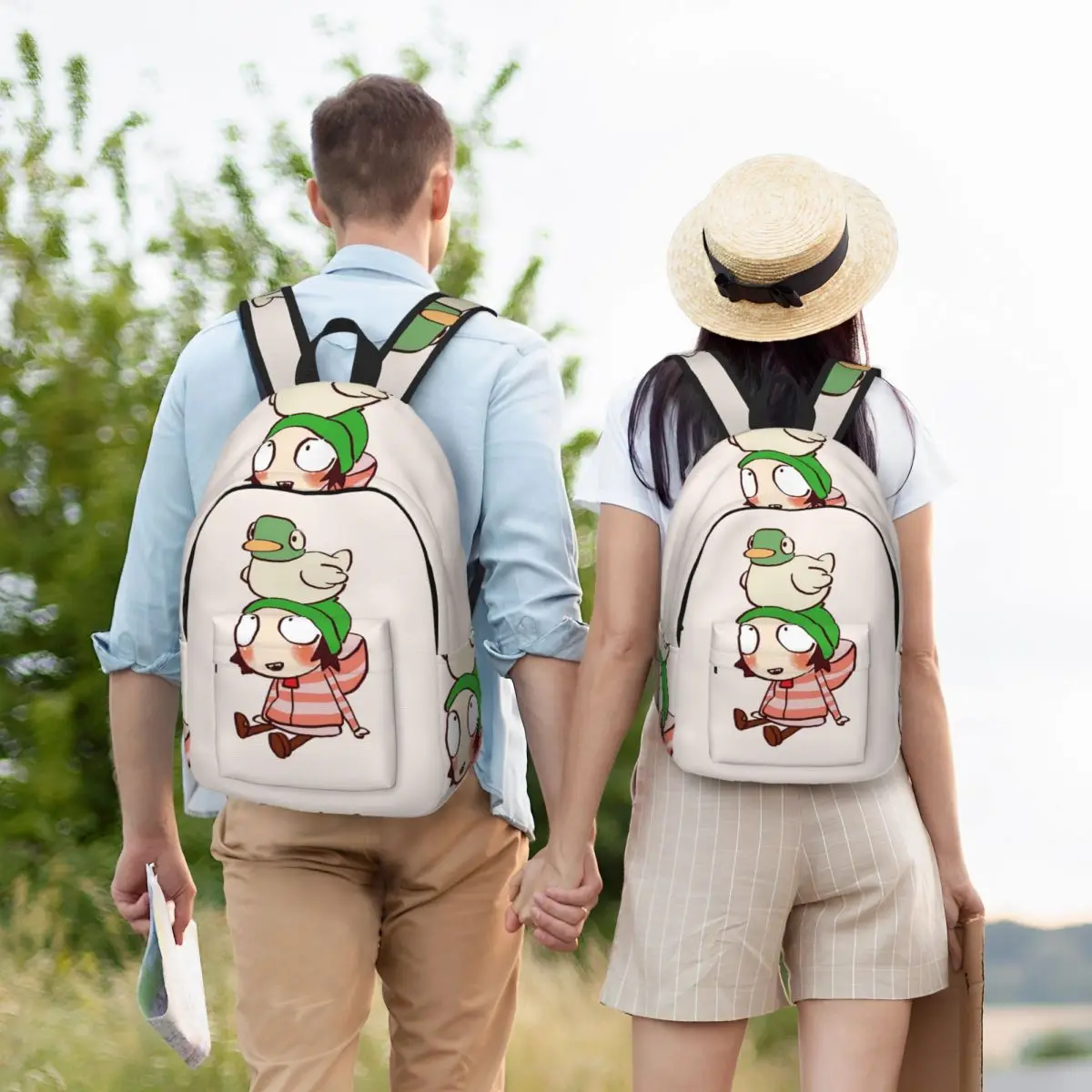I Draw Sarah And Duck Student Backpack School Bag Hiking Travel Daypack for Men Women Fashion Bookbag Shoulder Bags