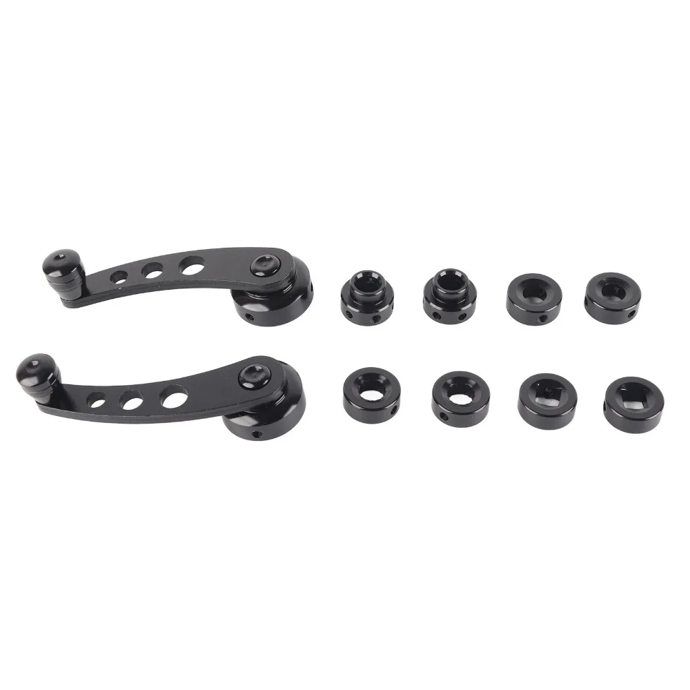 Aluminum Alloy Window Crank Handle Black Universal Fit Window Winder with Adaptors Window Handle Replacement