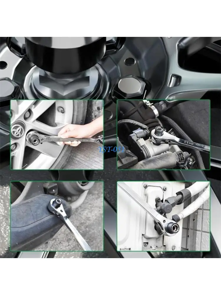 

E15A Professional Ratcheting Wrench 8Size Compatibility Ergonomic Handle Durability Steel Construction For Mechanics DIY