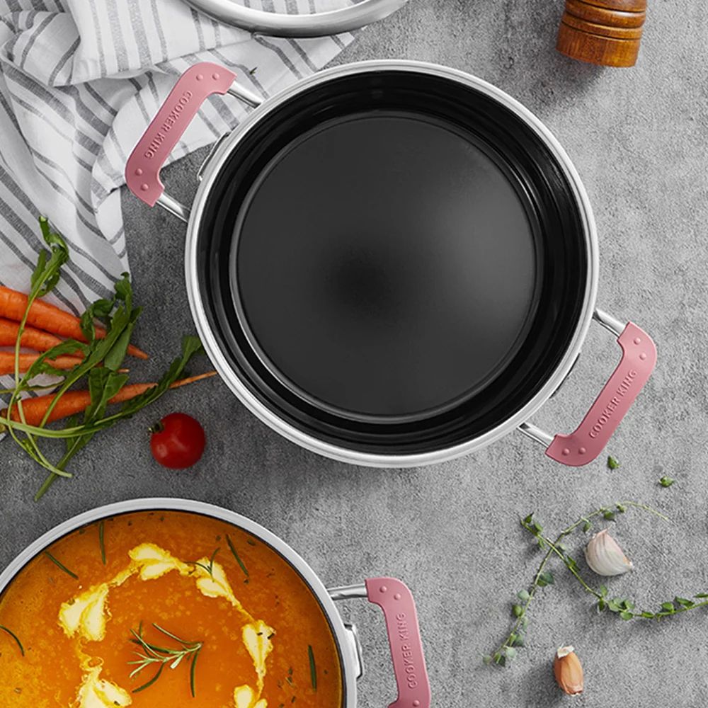 COOKER KING Soup Pot Non-stick Pot Thick Soup Stew Pot Cook Noodles Hot Milk Porridge Pot Gas Cooker Universal Induction Pot