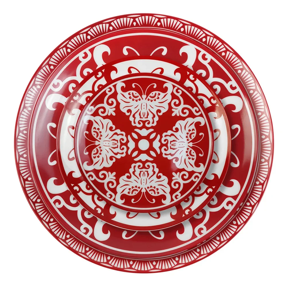 

Красная новогодняя тема, набор посуды из костяного фарфора, китайский стиль резки бумаги, обеденные тарелки, чашка, кружка, миска, тарелка для конфет, подставка для торта, стойка