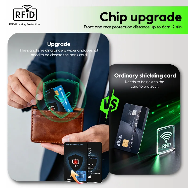 Set Pelindung Kartu RFID Generasi Baru, Anti Kontak NFC, untuk Kartu Debit, Kredit, dan Paspor, Anti Maling Pintar