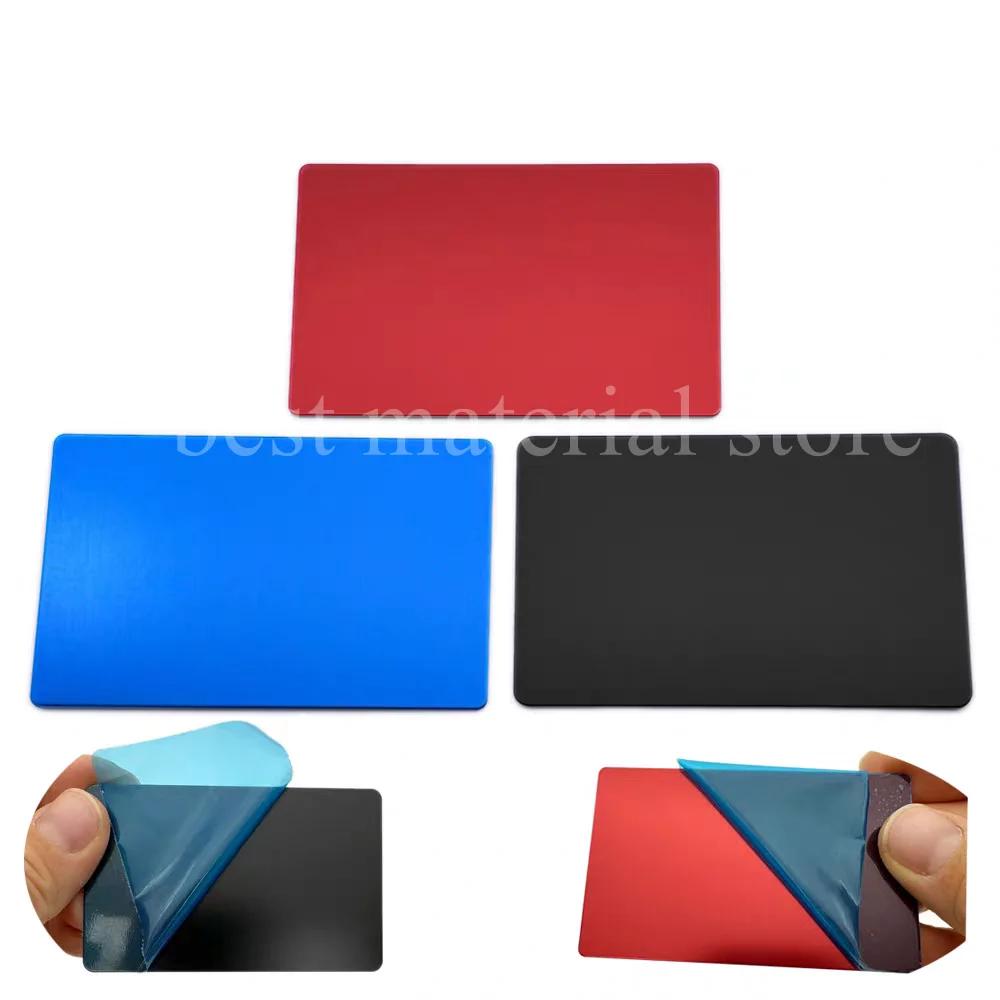 3pcs Black Blue red Pad Printing Anodized Blank Aluminum Sheet Steel Plate Custom Blank Mirror Laser Engraving Marking Board