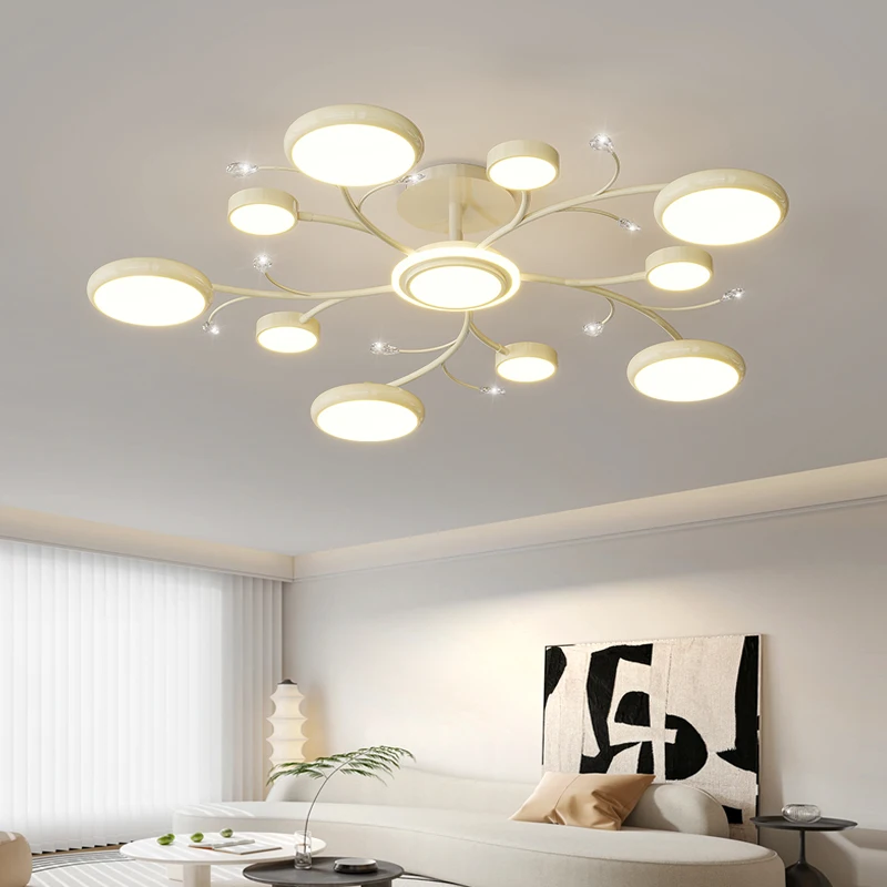 Luxury LED Chandelier Light Modern Cream Style Ceiling Chandelier for Dining Room Living Room Home Decoration Illumination