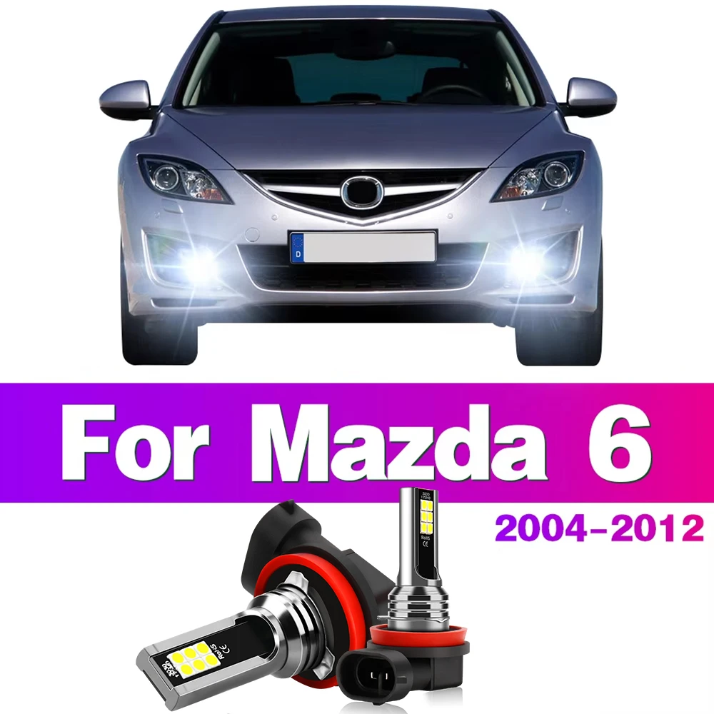 LED Car Front Fog Light H8 H11 H16JP Lamps Bulb For Mazda 6 Mazda6 2004 2005 2006 2007 2008 2009 2010 2011 2012 Auto Accessory