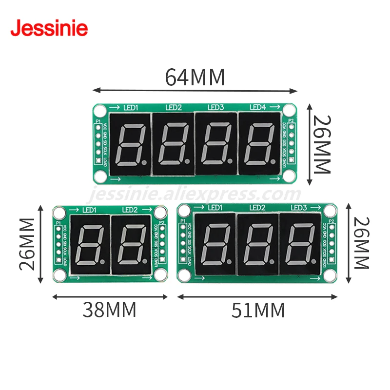 5pcs/1pc Static Drive 2 3 4 Segment 0.5 Inch Digital Tube LED Display Module 2 Digital 74HC595 Tube Series for Arduino DIY