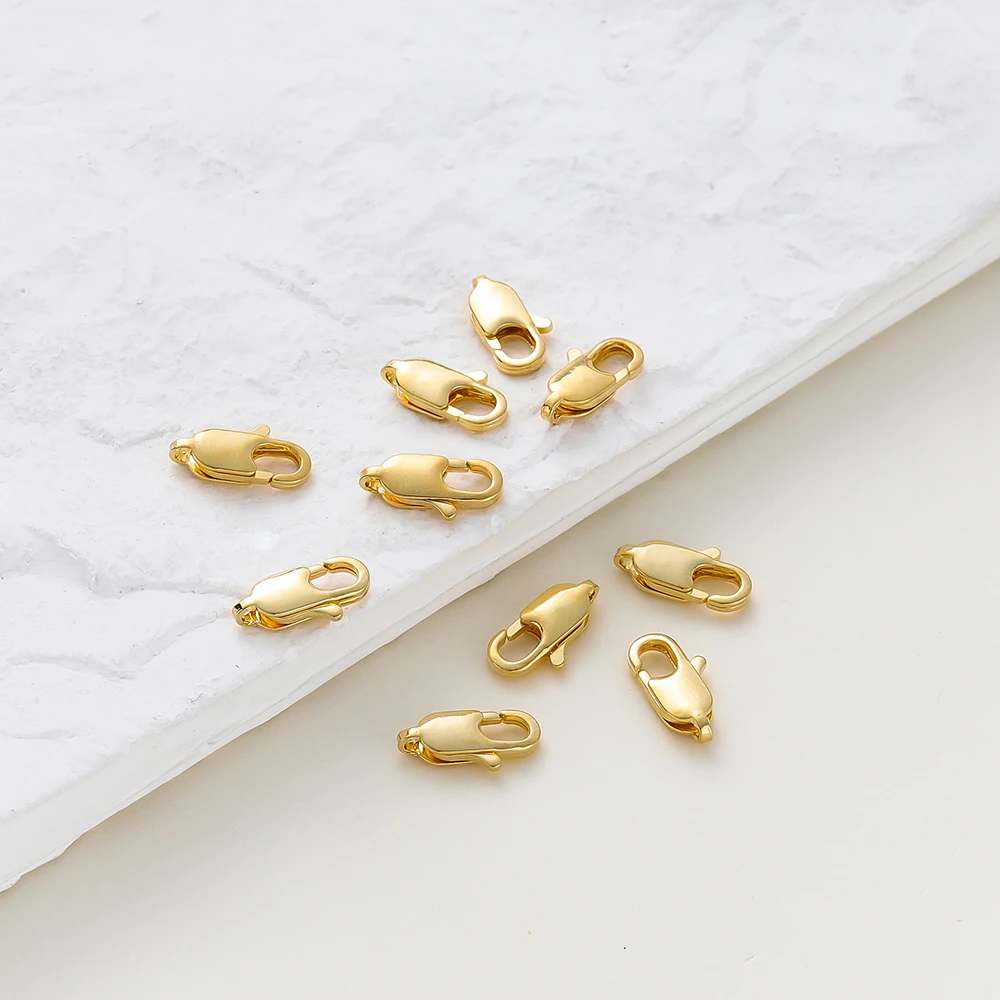 Gold Plated Jewelry - 10 шт. позолоченных латунных застежек-карабинов 14K/18K