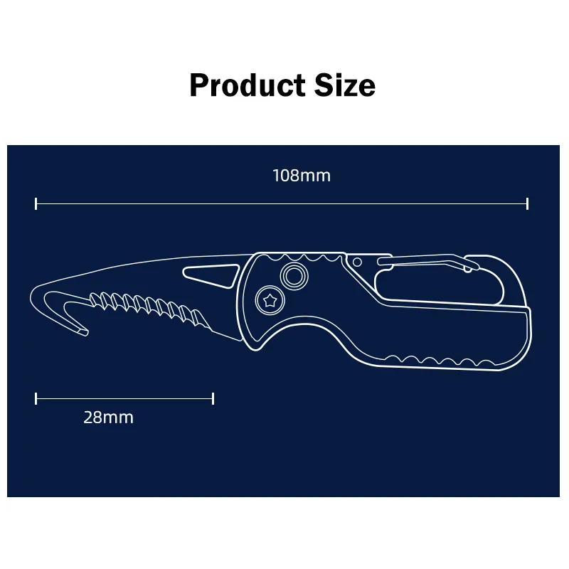 Outdoor EDC Portable Multifunctional Package Opener Keychain Serrated Hook Mini Box Opener Self Defense Tool