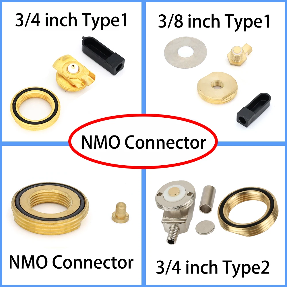 

NMO Hole Mount Crimp and Solder Kit 3/4" 3/8" - Gold Plated Brass Contact, for Custom Antenna Assembly