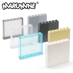 Marumine MOC mini bricks blocks Ziegel 20PCS 1x6x5 Fenster Glas Häuser Wand Element 59349 Kompatibel Bausteine Panel baut Partikel Spielzeug brickheadz