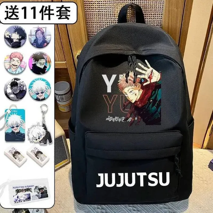 

Черно-белые школьные сумки Jujutsu Kaisen для студентов и подростков, рюкзаки Mochilas большой вместимости для аниме-игр