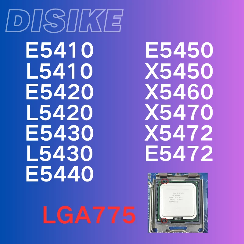 E5410 L5410 E5420 L5420 E5430 L5430 E5440 E5450 X5450 X5460 X5470 X5472 E5472 Работает на материнских платах LGA775