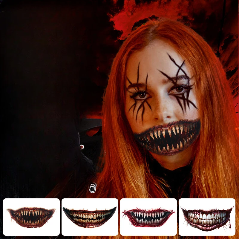 New Halloween Scar Tattoo Patch Waterproof and Sweatproof Party Makeup Ball Temporary Disposable Simple Operation