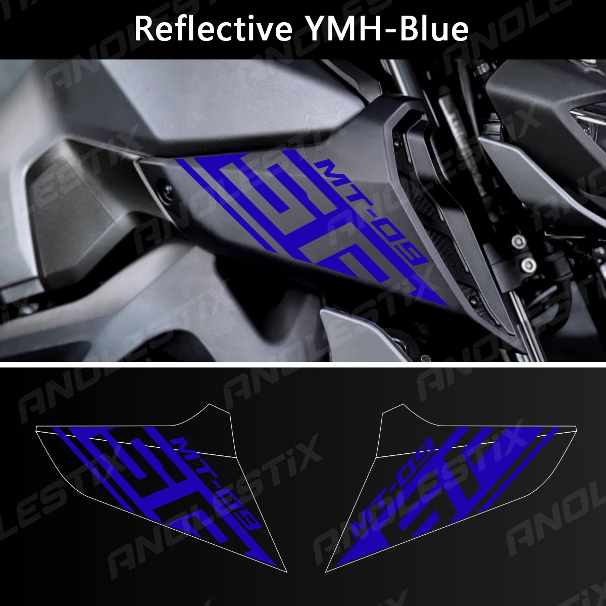 AnoleStix Set Logo moto riflettente decalcomanie emblema presa d'aria per YAMAHA MT09SP MT-09SP 2018 2019 2020 2020