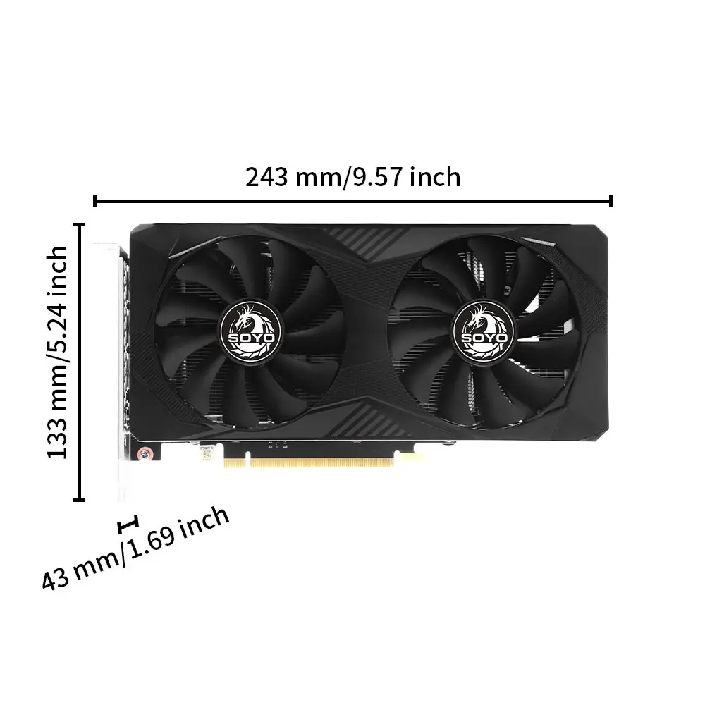 SOYO nuevas tarjetas gráficas para juegos NVIDIA GeForce RTX 3060Ti 8GB GDDR6 256 Bit GPU de escritorio tarjeta de vídeo componentes de ordenador 5