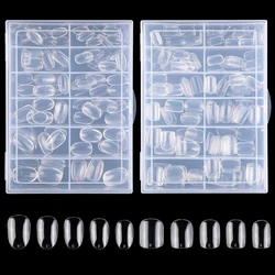 240PC/Box Short Full Cover Nail Tips Square Round Oval Press On False Nail Extension Gel Capsule Artificial Manicure Salon Tools