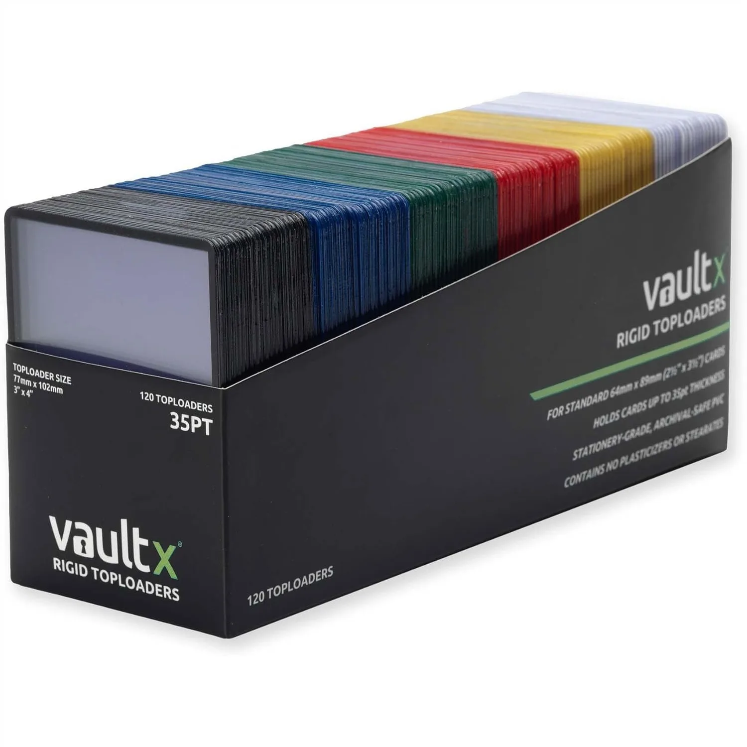

120 Pack 35pt Multicolor Toploaders 3" X 4" Seamless Clear Rigid Card Holders For Trading Cards TCG