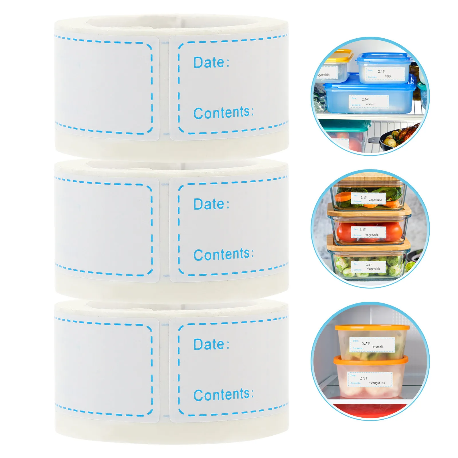 

3 рулона удобных этикеток-наклеек для хранения продуктов, съемные маркеры для указания даты и содержания, для использования дома, на кухне, при подготовке еды