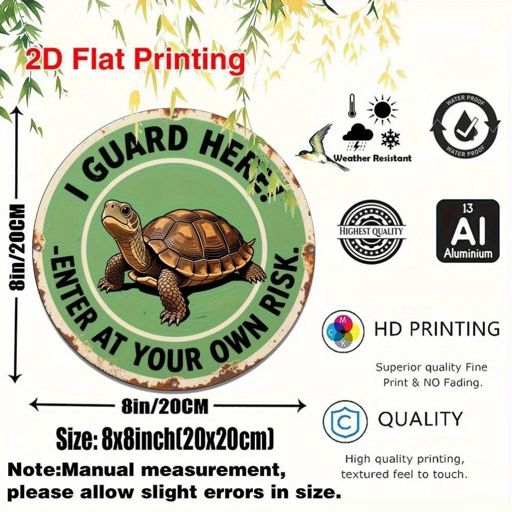 2D Flat, 1pc Aluminum Metal Round Sign - 